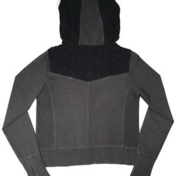 Lululemon fireside hoodie jacket cable knit in coal grey and black - Picture 7 of 14